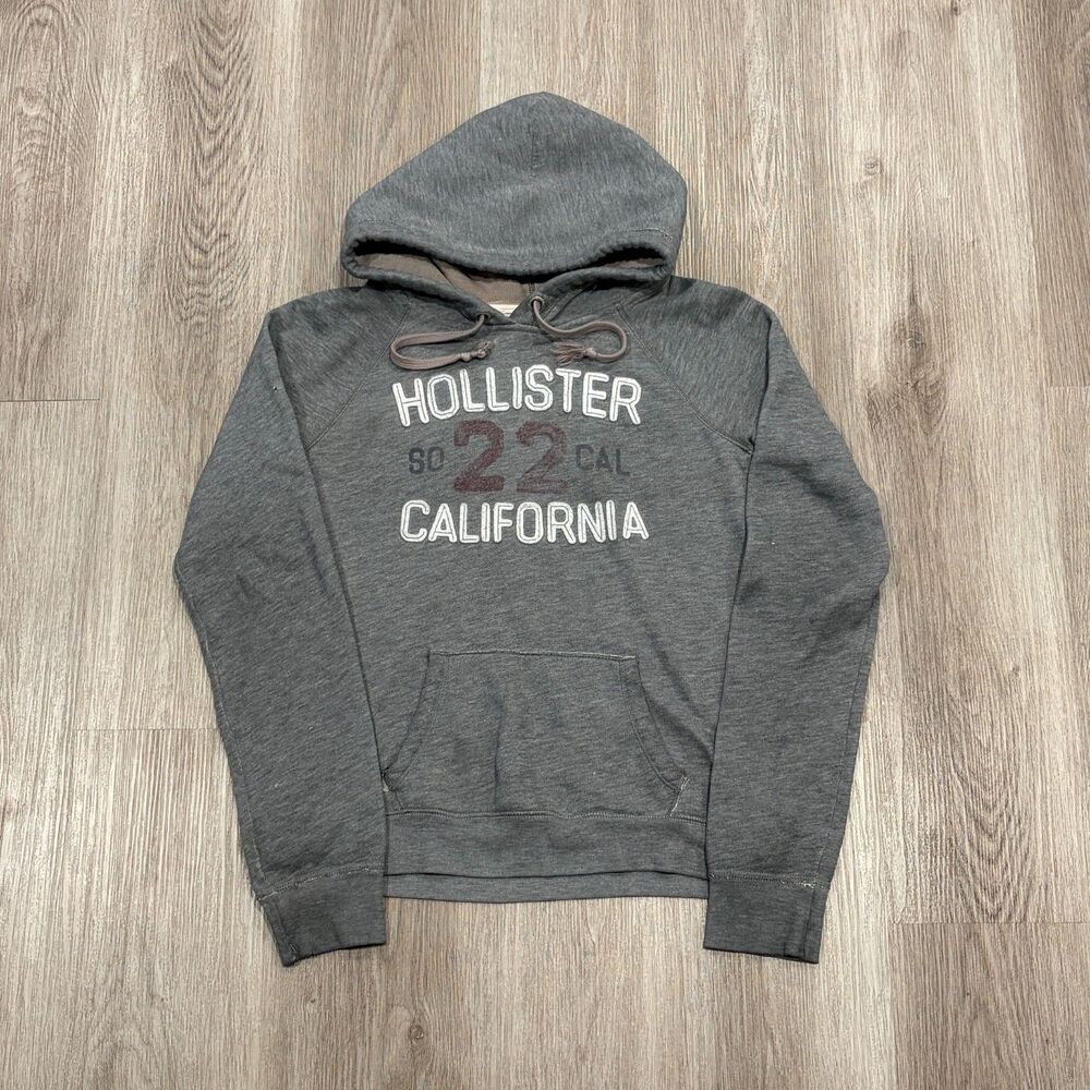 Vintage 2000s Y2K Hollister California Hoodie Men's Size XL Grey Thick